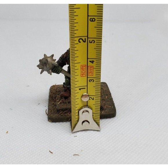 Rare Vintage Ogre Warrior With Spiked Axe On Stone Slate Shelf Sitter Home Décor - Picture 12 of 12